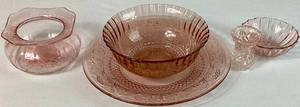 lot 228 image: Collection of Pink Depression Glass