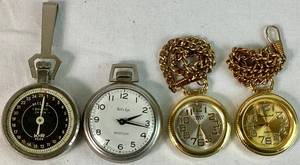 lot 258 image: Three Pocket Watches from Westclox, Timer Creek & Greatland plus Vintage K & R Pedometer