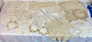 lot 263 image: Collection Neutral Colored Doilies - Many Shapes and Sizes - 18 pieces