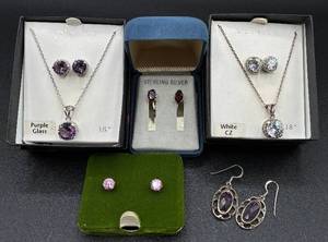 lot 217 image: Sterling Silver Necklace and Earring Sets