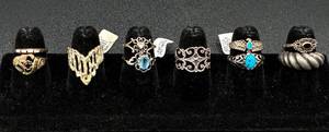 lot 213 image: Sterling Silver Rings - Size 7 - Total Weight 1.127oz