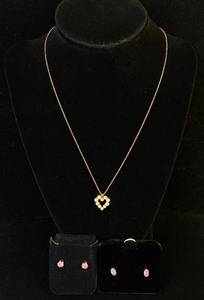 14K Gold Earrings and Necklace