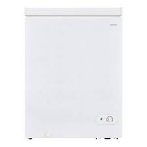 lot 18 image: Vissani 5.0 cu. ft. Manual Defrost Chest Freezer with LED Light in White Garage Ready     Customer Returns See Pictures
