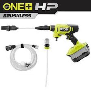 lot 30 image: RYOBI ONE HP 18V Brushless EZClean 600 PSI 0.7 GPM Cordless Cold Water Power Cleaner (Tool Only)  Customer Returns See Pictures