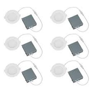 lot 46 image: Lot of E ENERGETIC LIGHTING 4 in. Adjustable CCT Recessed Light Trim New Construction Dimable Indoor Integrated LED Recessed Light Trim (6-Pack)  Customer Returns See Pictures