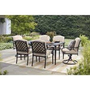 lot 47 image: Laurel Oak Outdoor Steel Table and Chairs Customer Returns See Pictures