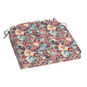 lot 61 image: Lot of Hampton Bay 20 in. W x 20 in. D Universal Outdoor Seat Pad in Chili Floral Customer Returns See Pictures