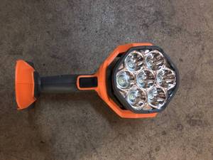 lot 62 image: RIDGID 18V Cordless LED Spotlight  Customer Returns See Pictures