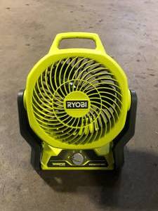 lot 6 image: RYOBI ONE 18V Cordless Hybrid WHISPER SERIES 7-12 in. Fan (Tool Only)   Customer Returns See Pictures