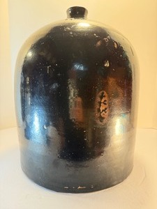 lot 103 image: Antique 19th20th Century Albany Slip Brown Glazed Stoneware Jug