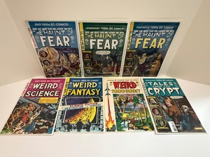 lot 43 image: Exceptional EC Comics Russ CochranGemstone 1990s Reprint Lot (7 Books) with Tales from the Crypt, Haunt of Fear, Weird Science &amp Fantasy. All comic books are bagged and boarded.
