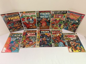 lot 59 image: Lot of 10 BRONZE AGE Marvel TWO-IN-ONE Comics - The Thing Team-Ups w HULK, Black Bolt, Warlock, Nova, Sub-Marine.&nbsp