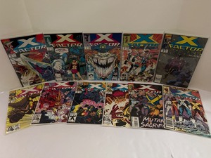 lot 115 image: HUGE Lot of 11 Vintage Marvel X-Factor Comics (1988-1993) Key Issues Fall of Mutants, Inferno, Apocalypse Crossover All comic books are bagged and boarded.