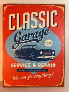 lot 207 image: Title Classic Garage Service &amp Repair Retro Vintage Style Metal Tin Sign 8x12 in Decor
