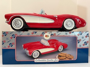 lot 81 image: Vintage ENESCO 1956 Chevrolet Corvette C1 RedWhite Cookie Jar NIB - Automotive Memorabilia