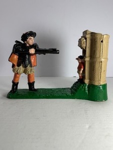lot 22 image: Vintage William Tell Cast Iron Mechanical Coin Bank - Works (Read Description)