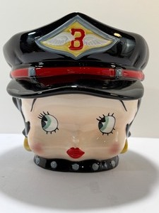 lot 87 image: RARE Biker Betty Betty Boop Ceramic Cookie Jar (Clay Art or NJ Croce) Collectible Figurine
