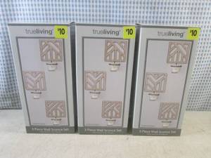 lot 160 image: (BSB) 3 - 3pc Wall Sconce Sets...