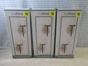 lot 161 image: (BSB) 3 - 2pc Wall Sconce Sets...