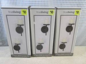 lot 162 image: (BSB) 3 - 2pc Wall Sconce Sets...