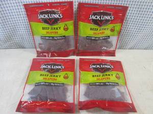 lot 215 image: (B-3) 4 Bags of Jack Links Beef Jer...