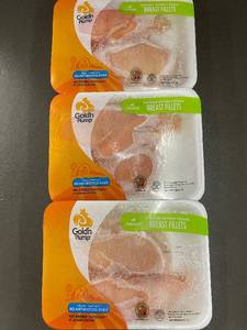 lot 9 image: Lot of 3 Goldn Plump All Natural Boneless Skinless Chicken Breast Fillets