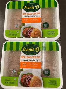 lot 145 image: 2 Packs Jennie-O 85% Lean 15% Fat Fresh Ground Turkey 3 lbs Each