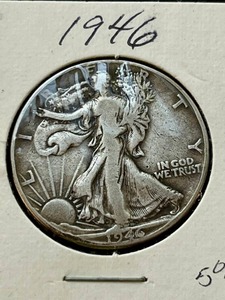 lot 37 image: 1946 Walking Liberty Half Dollar