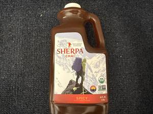 lot 129 image: 64oz Jug of Sherpa Spicy Chai Concentrate