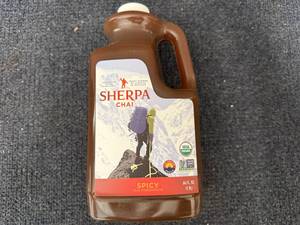 lot 131 image: 64oz Jug of Sherpa Spicy Chai Concentrate