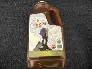 lot 139 image: 64oz Jug of Sherpa Decaf Chai Concentrate