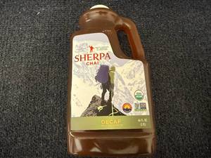 lot 143 image: 64oz Jug of Sherpa Decaf Chai Concentrate