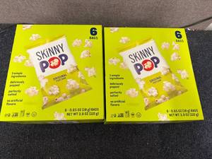 lot 169 image: 2 x 6ct Boxes of Skinny Pop Original Popcorn