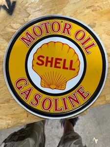 lot 22 image: 12 SHELL MOTOR OIL SIGN