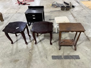 lot 342 image: 3 TABLES, 1 STOOL, 1 NIGHTSTAND