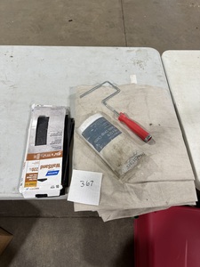 lot 367 image: WALL SAND, DROP CLOTHES, & ROLLER ARM