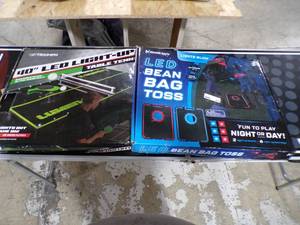 lot 224 image: LED TABLE TENNIS AND BAG TOSS GAMES NIB