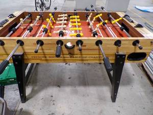 lot 259 image: PREMIER SOCCER TABLE OF CHAMPIONS FOOSBALL TABLE EXCELENT SHAPE