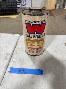 lot 434 image: 8LBS WINCHESTER BALL POWDER SMOKELESS PROPELLANT 748 CENTER FIRE RIFLE LOADS