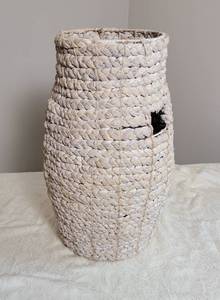 lot 92 image: Tall White Wash Handle Basket, A