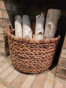 lot 94 image: Robust Woven Basket Firewood Holder
