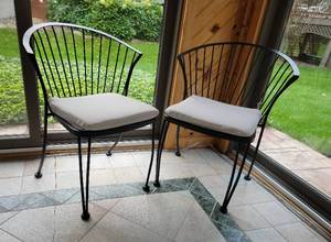 lot 31 image: Black Iron Patio Chairs
