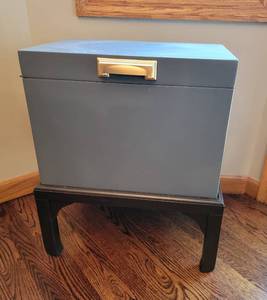 lot 13 image: Gun Metal Blue Occassional Chest Table