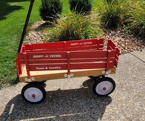 lot 115 image: Classic Radio Flyer Town and Country Wood Wagon