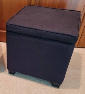 lot 97 image: Black Storage Cube Ottoman