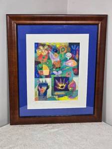 lot 16 image: SIGNED Playful Modern Fine Art Print - Mario Cespedes - Rainbow at the illegible