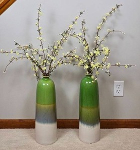 lot 84 image: Striking Drip Glaze Ceramic Vase Pair