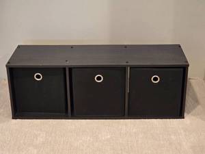 lot 78 image: Modern 3-Cubbie Storage Unit