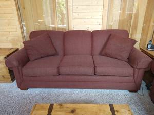 Dark Burgundy Upholstered Sofa