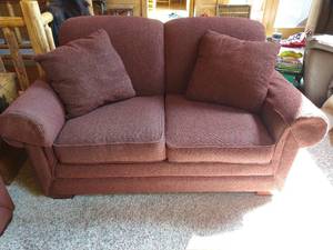 Dark Burgundy Upholstered Loveseat